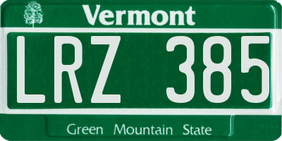 VT license plate LRZ385
