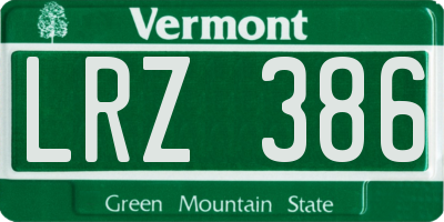 VT license plate LRZ386