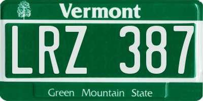 VT license plate LRZ387