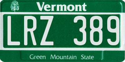 VT license plate LRZ389