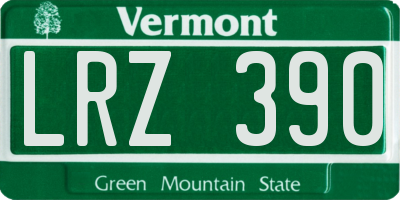 VT license plate LRZ390