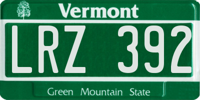 VT license plate LRZ392