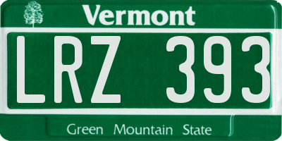 VT license plate LRZ393
