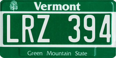 VT license plate LRZ394