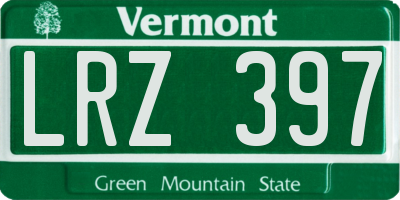 VT license plate LRZ397