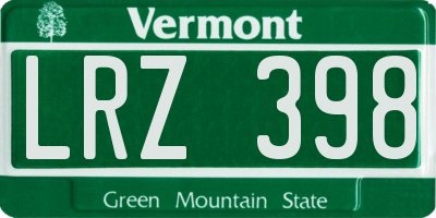 VT license plate LRZ398