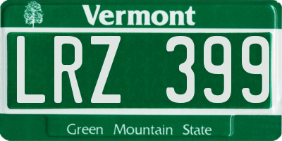 VT license plate LRZ399