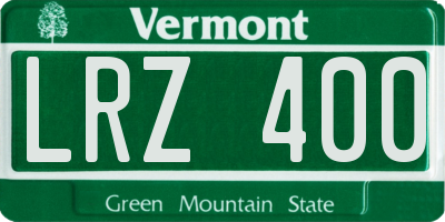 VT license plate LRZ400