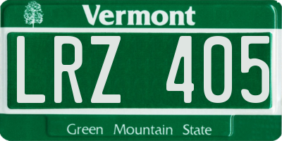 VT license plate LRZ405