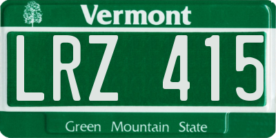 VT license plate LRZ415
