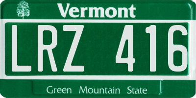 VT license plate LRZ416