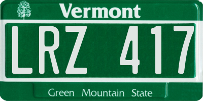 VT license plate LRZ417