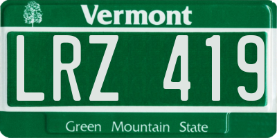 VT license plate LRZ419