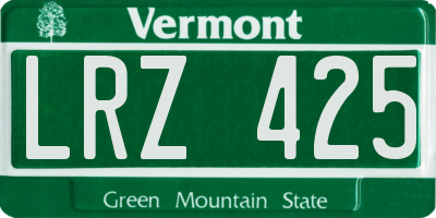 VT license plate LRZ425