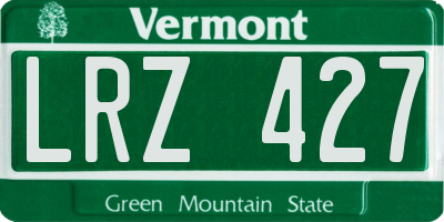 VT license plate LRZ427