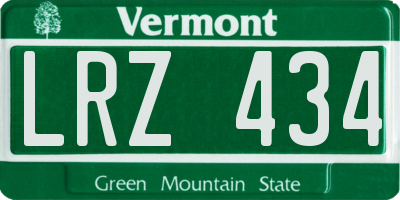 VT license plate LRZ434