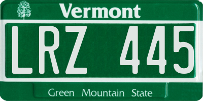 VT license plate LRZ445