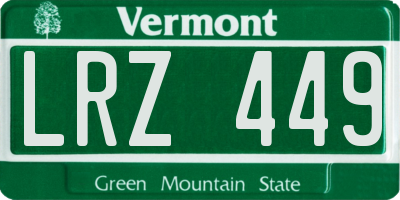 VT license plate LRZ449