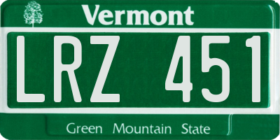 VT license plate LRZ451