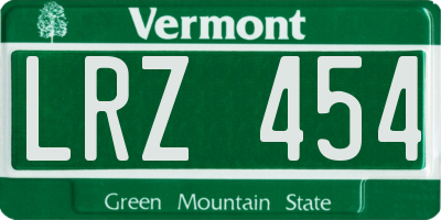 VT license plate LRZ454