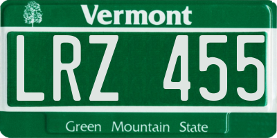 VT license plate LRZ455