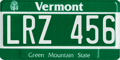 VT license plate LRZ456