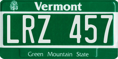 VT license plate LRZ457
