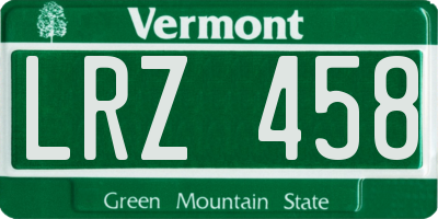 VT license plate LRZ458