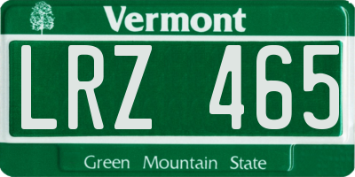 VT license plate LRZ465