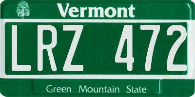 VT license plate LRZ472