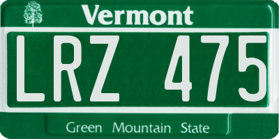 VT license plate LRZ475