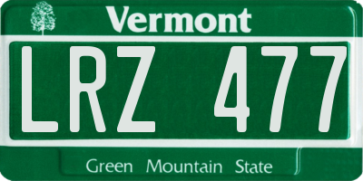 VT license plate LRZ477