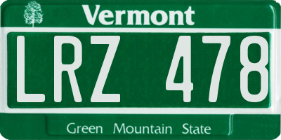 VT license plate LRZ478