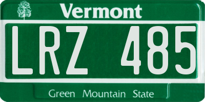 VT license plate LRZ485