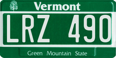 VT license plate LRZ490