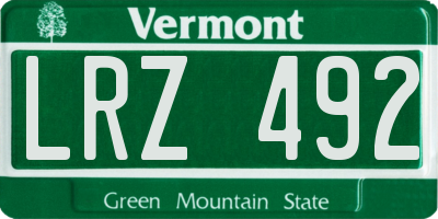 VT license plate LRZ492