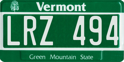 VT license plate LRZ494