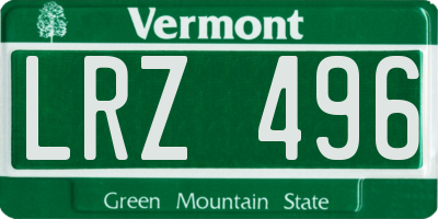VT license plate LRZ496