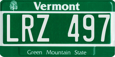 VT license plate LRZ497