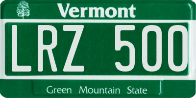 VT license plate LRZ500