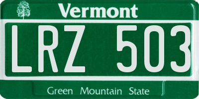 VT license plate LRZ503