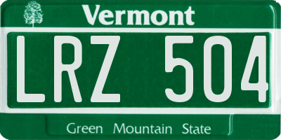 VT license plate LRZ504