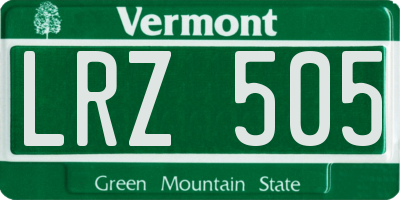VT license plate LRZ505