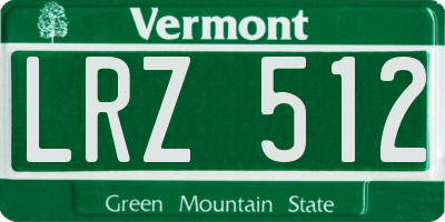VT license plate LRZ512