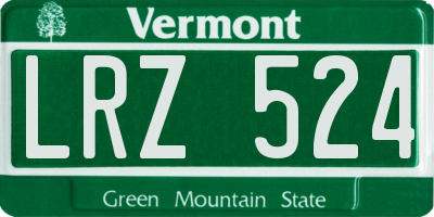 VT license plate LRZ524