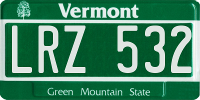 VT license plate LRZ532