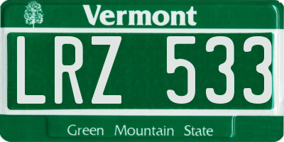 VT license plate LRZ533