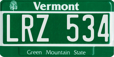 VT license plate LRZ534