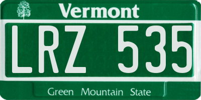 VT license plate LRZ535