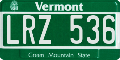 VT license plate LRZ536
